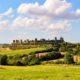 view of Monteriggioni in province of Siena in Italy