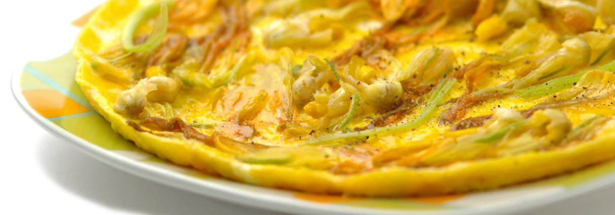 Omelette con fiori di zucca e Pecorino Toscano DOP