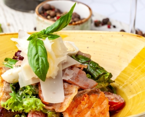 Caesar fish salad