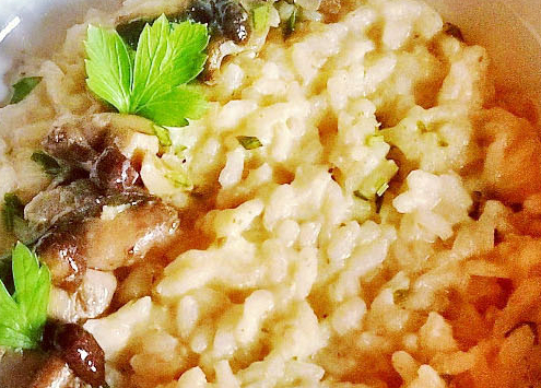 Risotto funghi, prosecco e Pecorino Toscano DOP